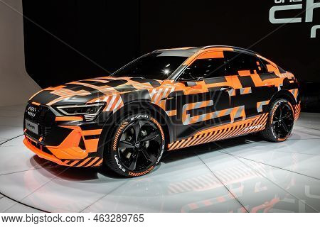 Audi E-tron Sportback Electric Suv Coupe Car At The 89th Geneva International Motor Show. Geneva, Sw