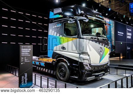 Mercedes-benz Trucks Eactros Longhaul Electric Heavy-duty Truck At The Hannover Iaa Transportation M