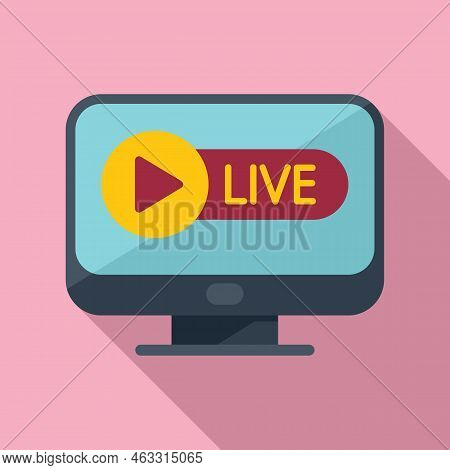 Live Reportage Icon Flat Vector. Camera Interview. Cred Report