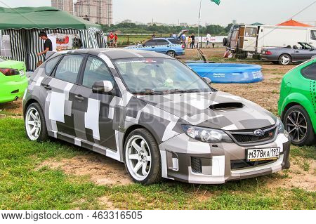 Moscow, Russia - July 6, 2012: Sports Car Subaru Impreza Takes Part In The Autoexotica Motor Show.