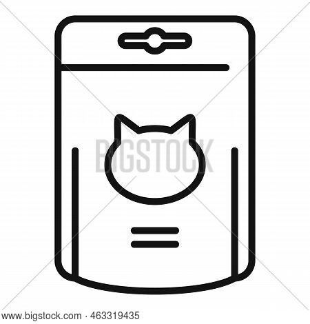 Small Cat Pack Icon Outline Vector. Animal Snack. Tin Can