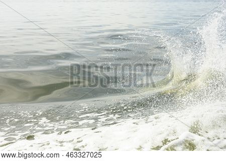 Boat Wake Splashes Up Into Air Near Fort Meyers Florida
