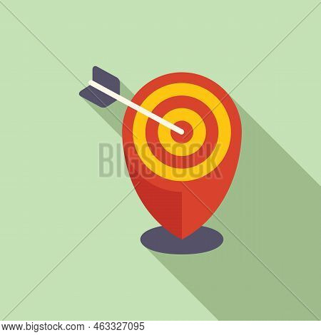 Location Control Icon Flat Vector. Center Plan. Remote Monitor
