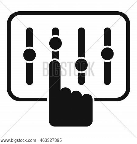 Equalizer Control Icon Simple Vector. Remote Center. Monitor Process