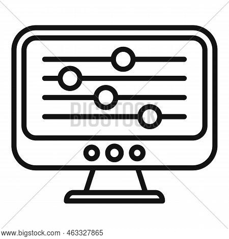 Video Security Control Icon Outline Vector. Server Remote. Screen Work