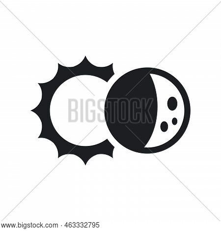 Phases Of Solar And Lunar Eclipse Vector Icon Template Black Color Editable. Phases Of Solar And Lun