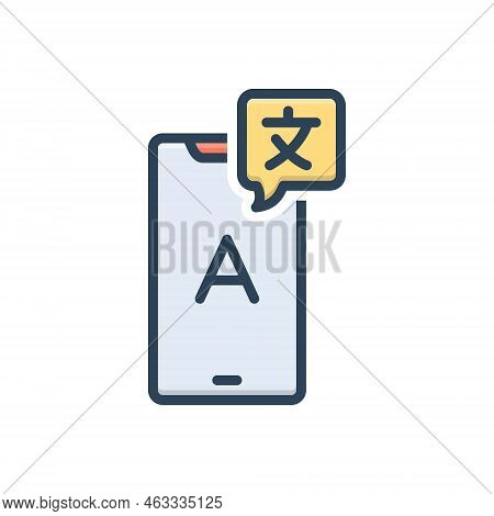 Color Illustration Icon For Translator Interpreter Dragoman Linguist Polyglot Language Dictionary
