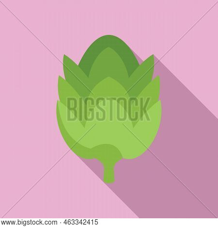 Vegetable Artichoke Icon Flat Vector. Food Plant. Agriculture Art