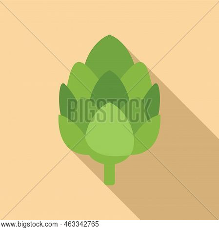 Agriculture Artichoke Icon Flat Vector. Food Plant. Salad Leaf