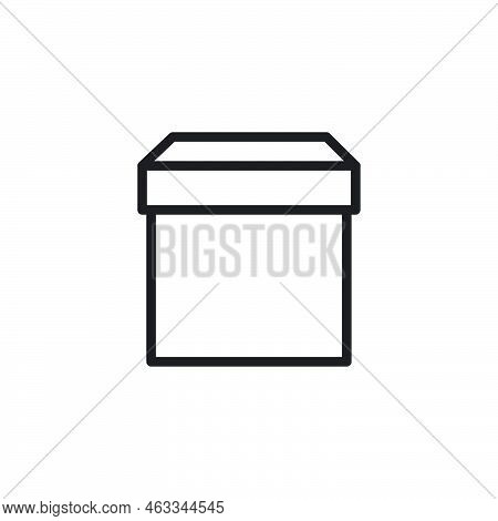 Packaging Cardboard Box Icon Template Black Color Editable. Packaging Cardboard Box Icon Symbol Flat