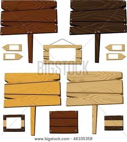 panneau et objets en bois