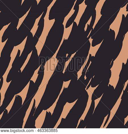 Abstract Modern Leopard Seamless Pattern. Animals Trendy Background. Beige And Black Decorative Vect