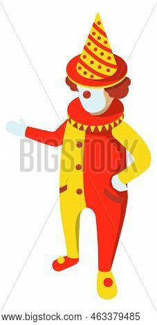 Clown Character. Cartoon Funny Artist. Circus Perfomer
