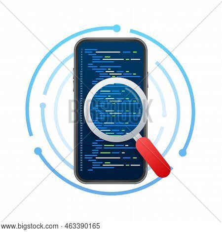 Application Testing. Testing Software Development. Vector Stock Illustration.