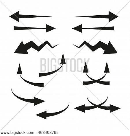 Different Arrows On White Background. Vector Illustration. Stock Image.