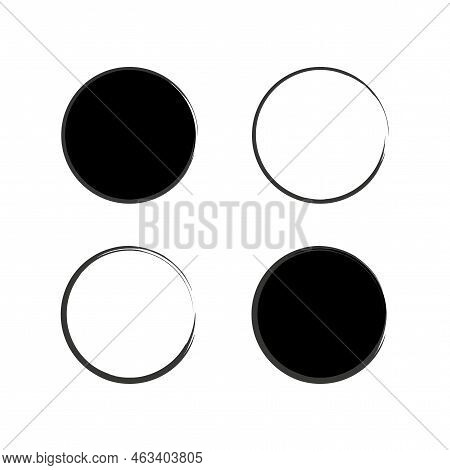 Grunge Circles. Round Shape. Round Frame Set. Circle Frame Set. Vector Illustration. Stock Image.
