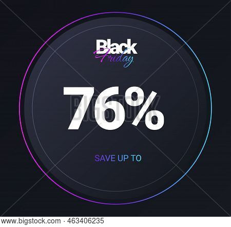 Discount 76 Percent Concept. Special Offer For Regular Customers. Ui And Ux Design Of Programs And A