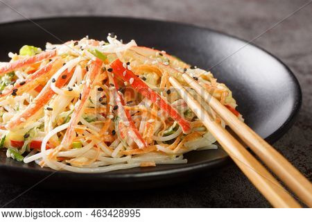 Kani Salad Is A Japanese Version Of Crab Salad Made With Thin Crab Sticks And Julienned Crunchy Vege