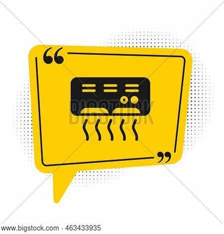 Black Air Conditioner Icon Isolated On White Background. Split System Air Conditioning. Cool And Col