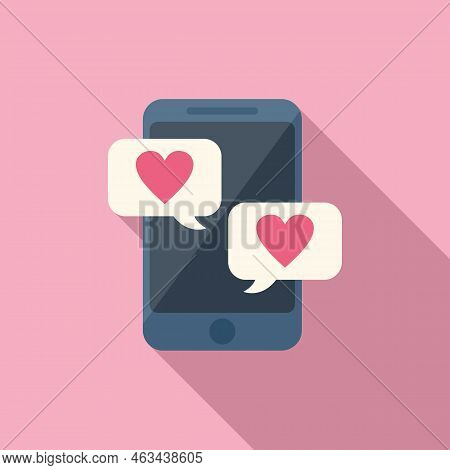 Phone Chat Icon Flat Vector. Social Profile. Netwok Message