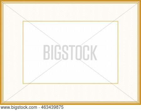 Pastel Colored Frame Design With Passe-partout. Classic Border With Guilloche Line Art Pattern. Ligh