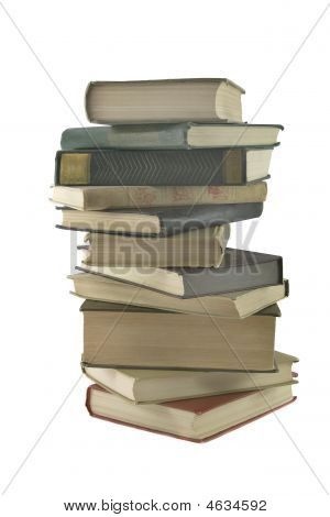 Stack Of Books Isolated On The White Background