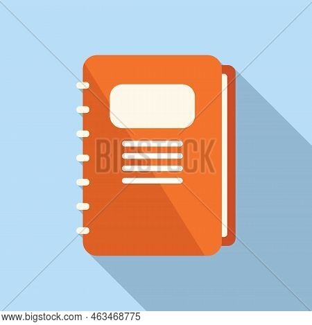 Notebook Database Icon Flat Vector. Customer Data. Software System