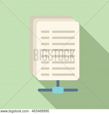 Database Sheet Icon Flat Vector. Crm Data. Software Platform