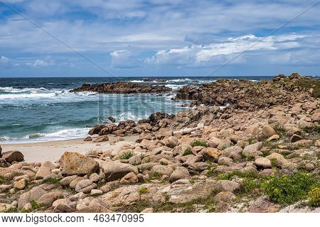 Landscape View Of Reira Beach, Praia De Reira In Camarinas, Galicia In Spain