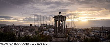 View Over Edinburgh At Sunset From Calton Hill - Travel Photography