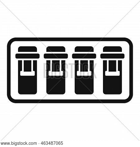 Panel Breaker Icon Simple Vector. Electric Box. Short Power