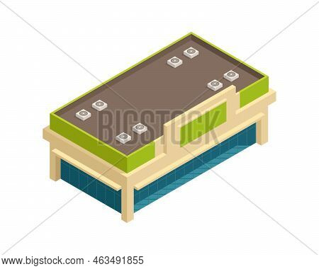 Isometric Modern Shopping Centre Building 3d Vector Illustration
