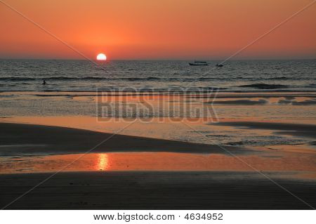 Tramonto sulla spiaggia