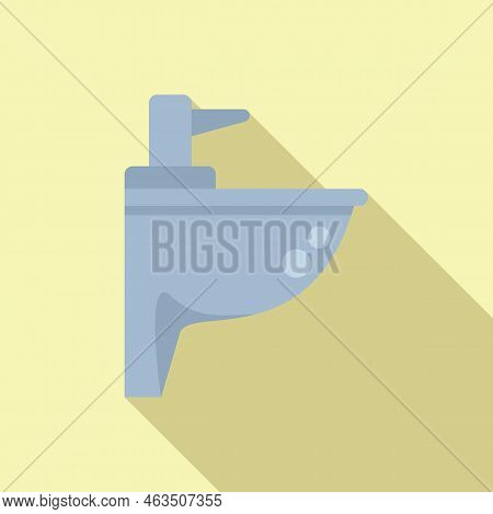 Tube Basin Icon Flat Vector. Water Pipe. Sanitary Toilet