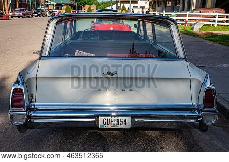 Falcon Heights, Mn - June 19, 2022: High Perspective Rear View Of A 1963 Buick Invicta Station Wagon
