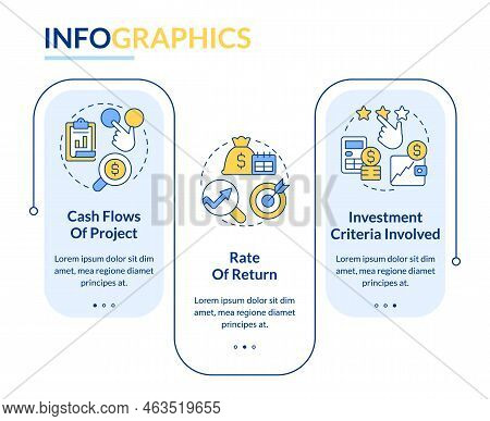 Factors Affecting Investment Decision Blue Rectangle Infographic Template. Data Visualization With 3