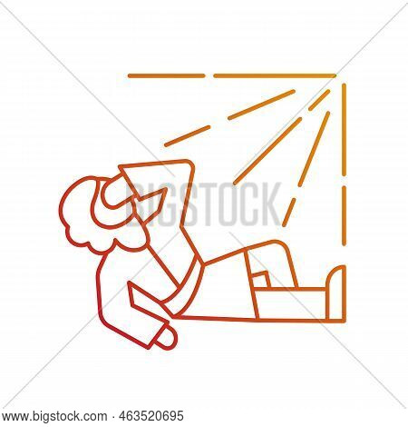 Paul Conversion Gradient Linear Vector Icon. Saul Become Christians. Man On Ground Blinded By Light.