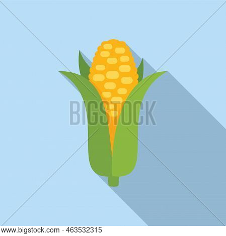 Gmo Corn Icon Flat Vector. Dna Food. Medicine Gene