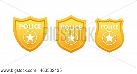 Police Officer Badge Icon. Vector Stock Illustration.
