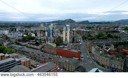 City Of Leith And Edinburgh From Above - Aerial View - Edinburgh, United Kingdom - October 04, 2022
