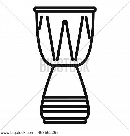 Emoji Drum Icon Outline Vector. Kit Music. Acoustic Rock