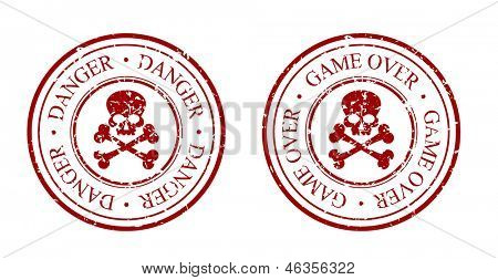 stamp - game over, danger