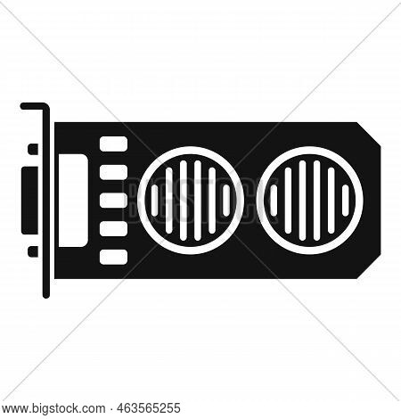 Pc Video Card Icon Simple Vector. Computer Gpu. Cooler Pci