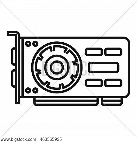 Pci Gpu Card Icon Outline Vector. Pc Video. Cpu Chip