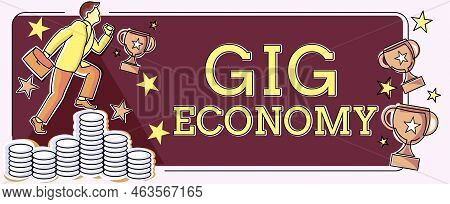 Text Caption Presenting Gig Economy. Conceptual Photo A Market System Distinguished By Shortterm Job