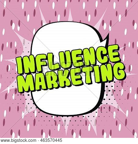 Writing Displaying Text Influence Marketing. Concept Meaning Form Of Social Media Commerce Involving