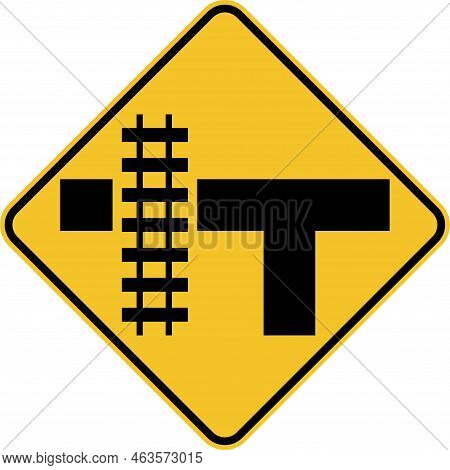 Highway Light Rail Transit Grade Crossing Left Sign