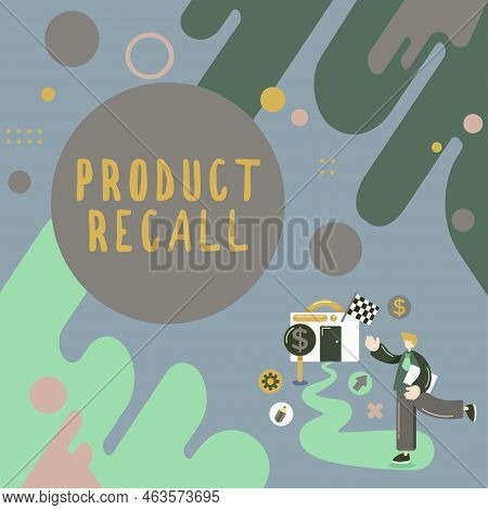 Writing Displaying Text Product Recall. Word For Request To Return The Possible Product Issues To Th