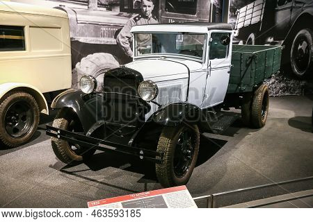 Verkhnyaya Pyshma, Russia - September 14, 2021: Classic Truck Gaz-aa In The Ummc Museum Of Military 