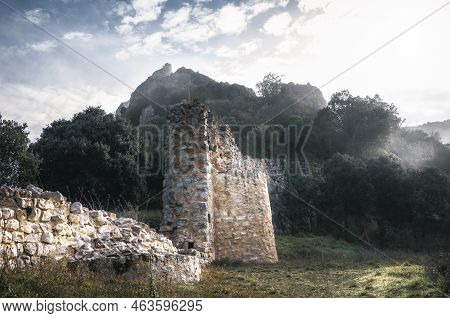 Ruins Of The Medieval Castle Of Portilla - Zabalate, Alava, Basque Country.